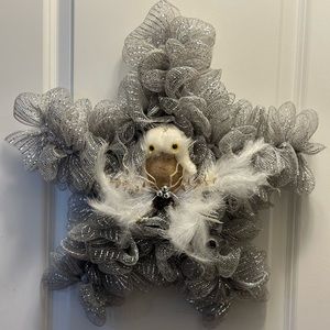 Custom Handmade Wreath with Owl size 17 x 15